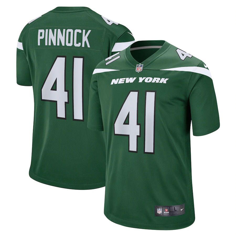 Men New York Jets #41 Jason Pinnock Nike Gotham Green Game NFL Jersey->new york jets->NFL Jersey